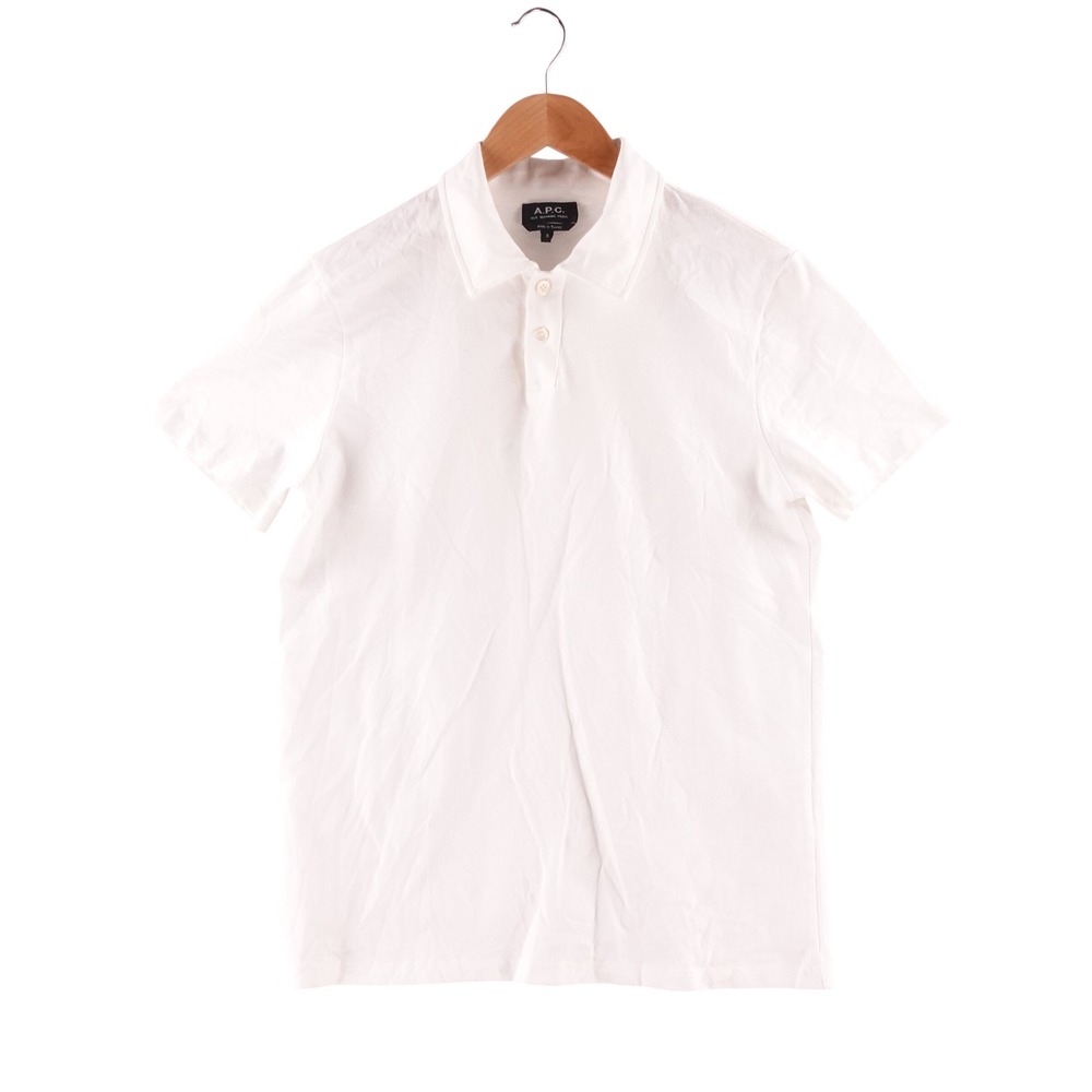 APC Mens Size Small Rue Madame Paris White Cotton Short Sleeve Polo Shirt